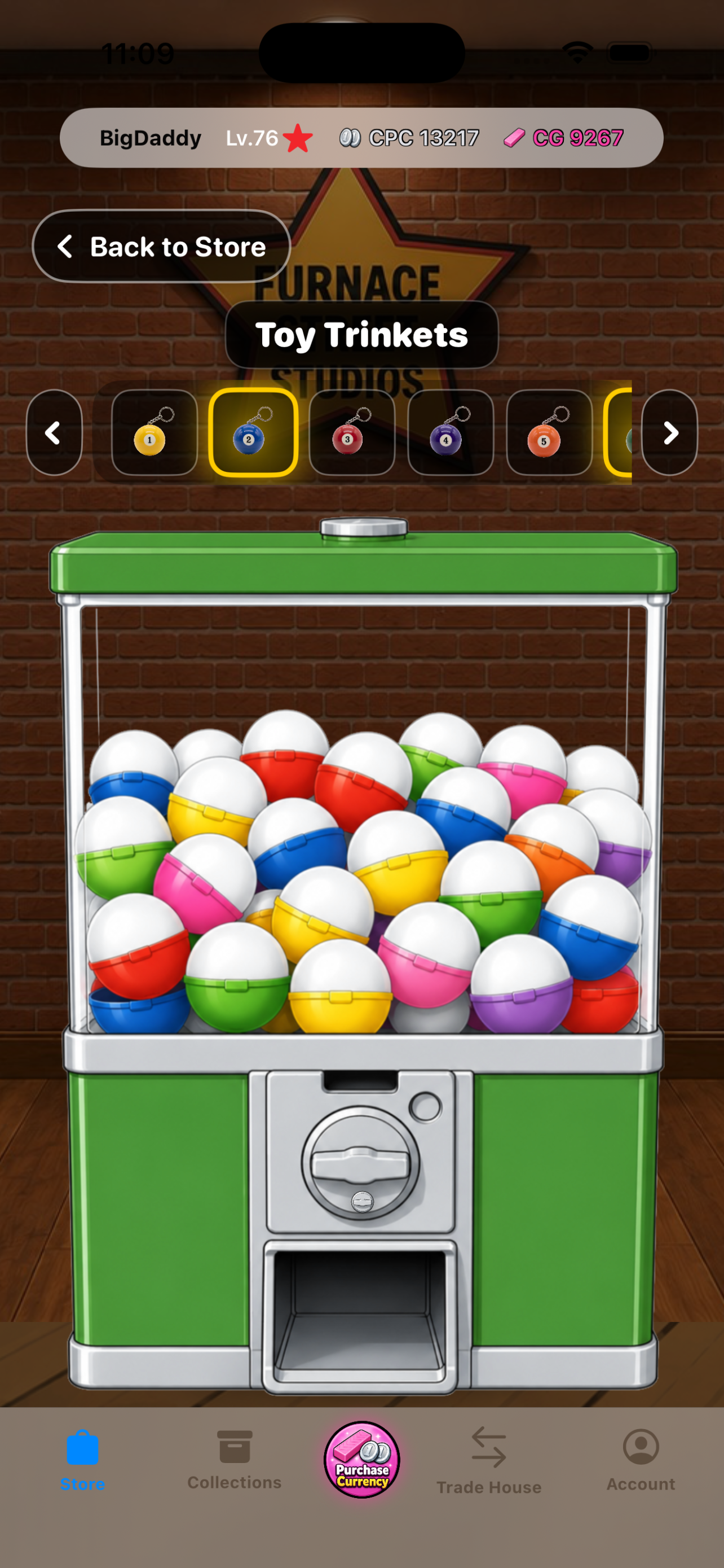 CardSavr Capsule Toy Machine screen